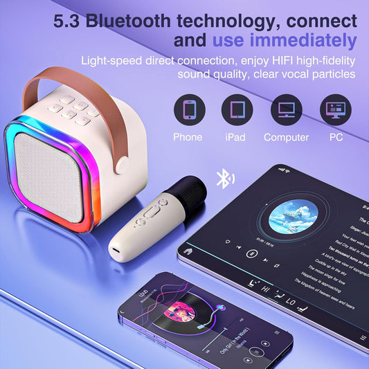 TheKaamchor – Colorful Karaoke Sound System with Mic & LED Lights