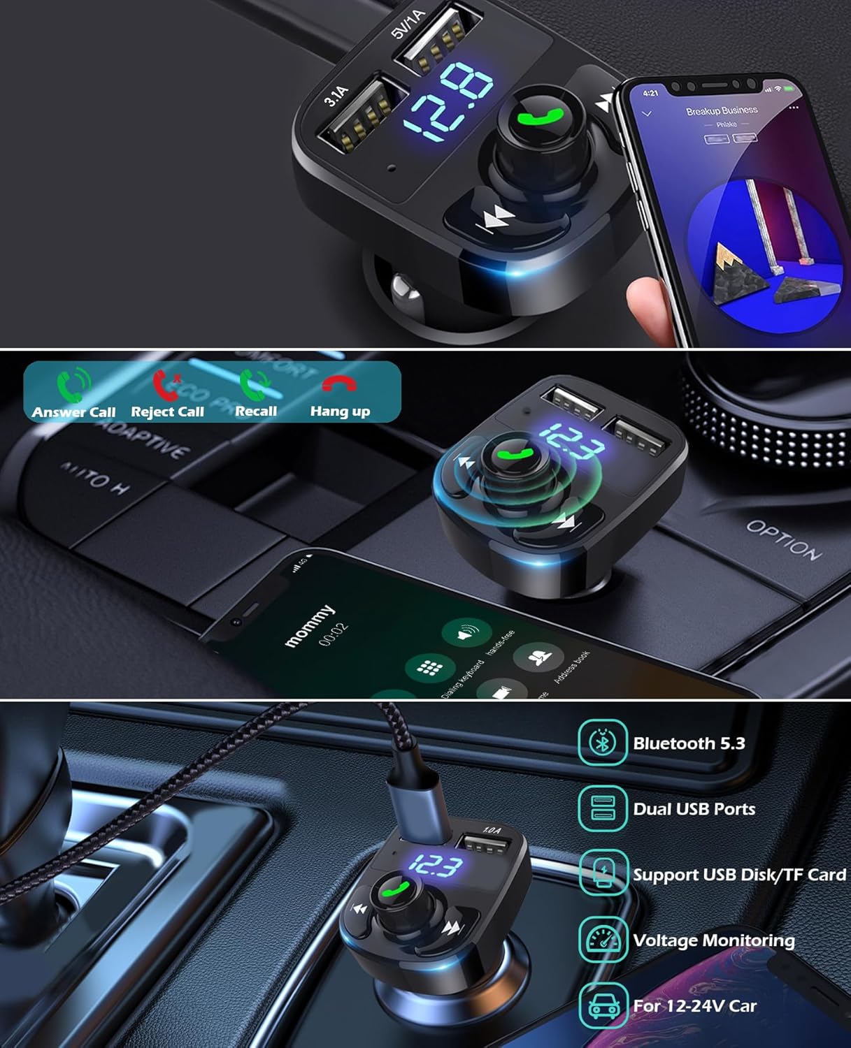 TheKaamchor – Multifunction Bluetooth Car MP3 Player with FM & USB Charging