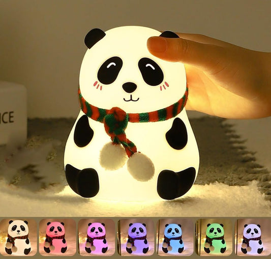 TheKaamChor Touch Silicone Panda Night Light Rechargeable Multicolor