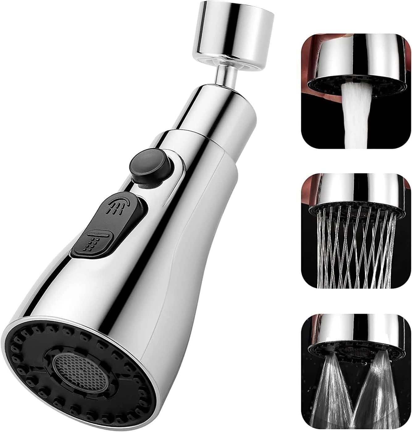 TheKaamChor Faucet Extender – 3-Mode Flexible Tap Nozzle, 360-° Spray for Kitchen & Bathroom