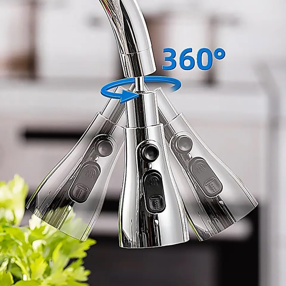 TheKaamChor Faucet Extender – 3-Mode Flexible Tap Nozzle, 360-° Spray for Kitchen & Bathroom