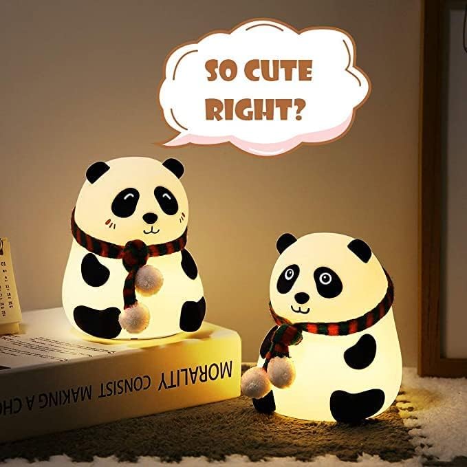 TheKaamChor Touch Silicone Panda Night Light Rechargeable Multicolor