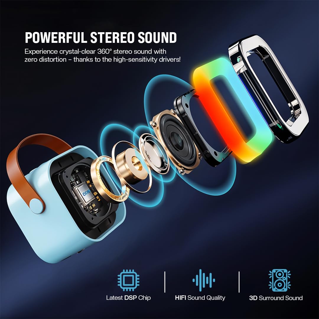 TheKaamchor – Colorful Karaoke Sound System with Mic & LED Lights