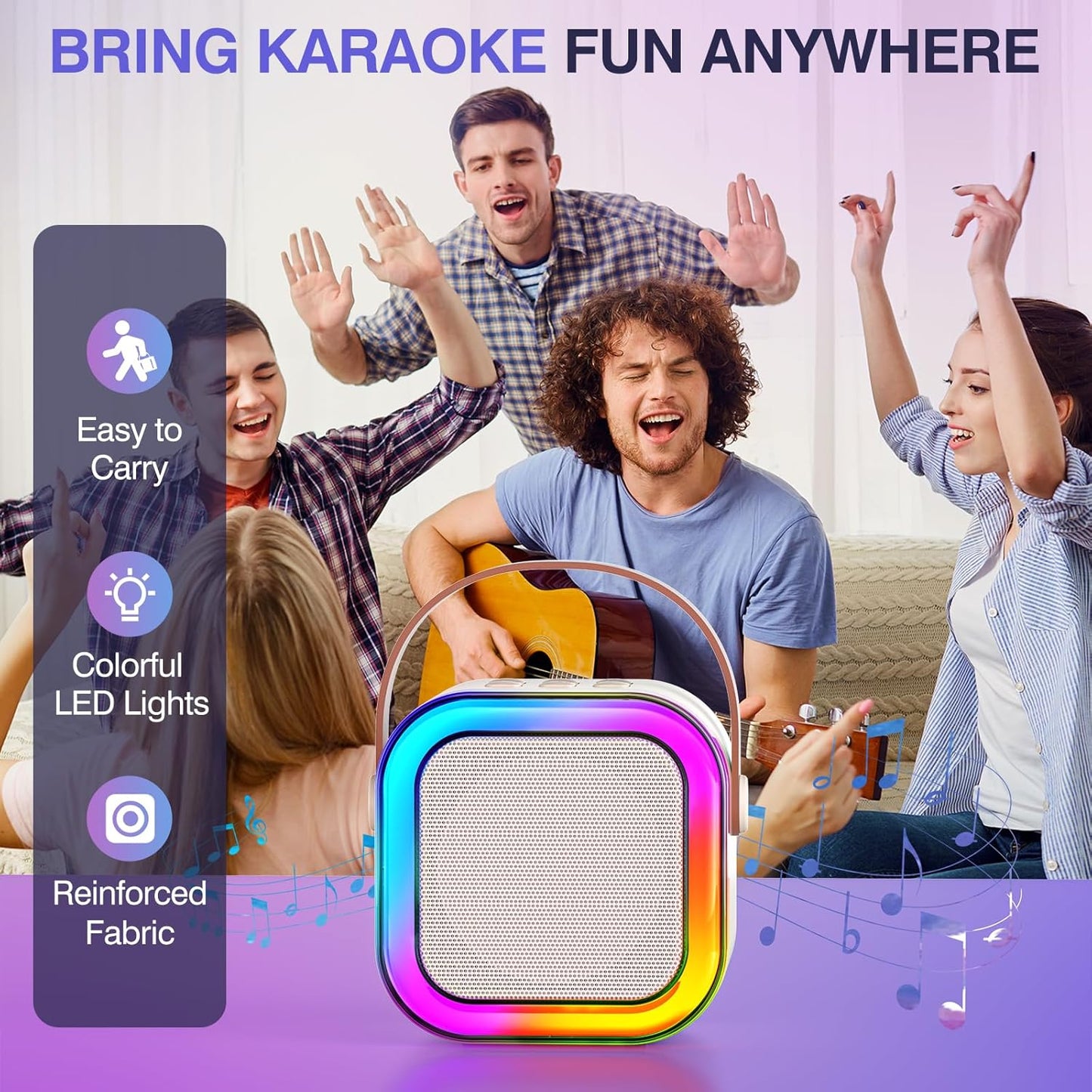 TheKaamchor – Colorful Karaoke Sound System with Mic & LED Lights