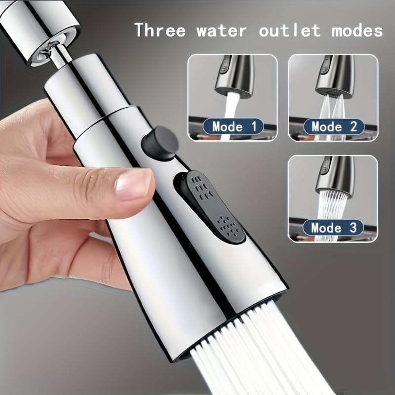 TheKaamChor Faucet Extender – 3-Mode Flexible Tap Nozzle, 360-° Spray for Kitchen & Bathroom