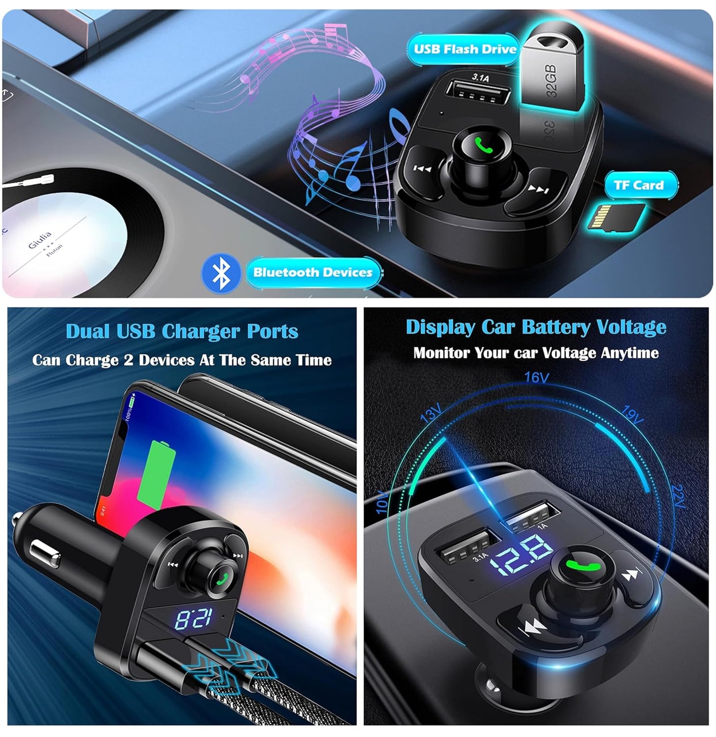TheKaamchor – Multifunction Bluetooth Car MP3 Player with FM & USB Charging