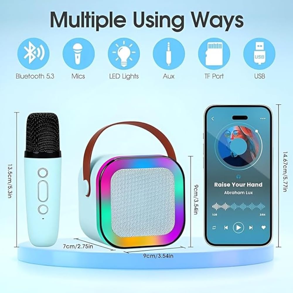 TheKaamchor – Colorful Karaoke Sound System with Mic & LED Lights